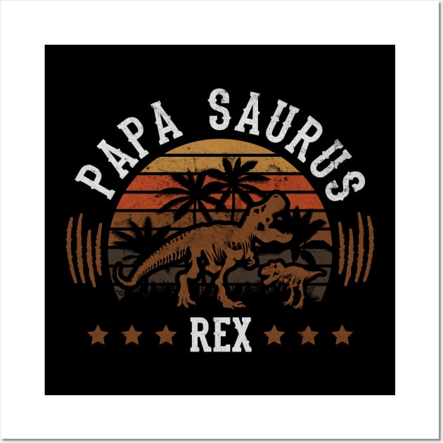 Papa Saurus Rex Dinosaur Father's Day Wall Art by Print-Dinner